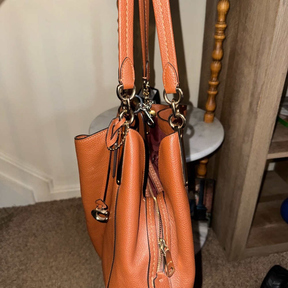 Coach Cognac  Leather Shoulder Bag - Picture 3 of 7